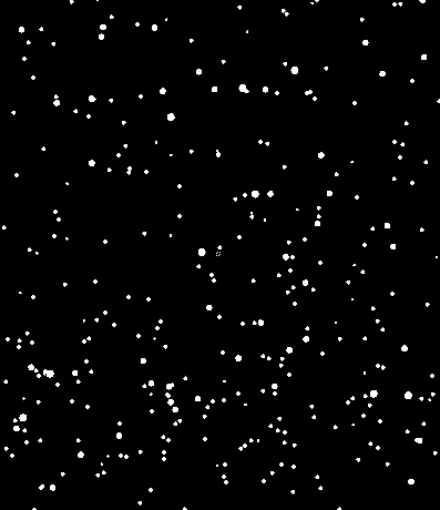 In this figure stars that are brighter in the sky are shown as bigger white