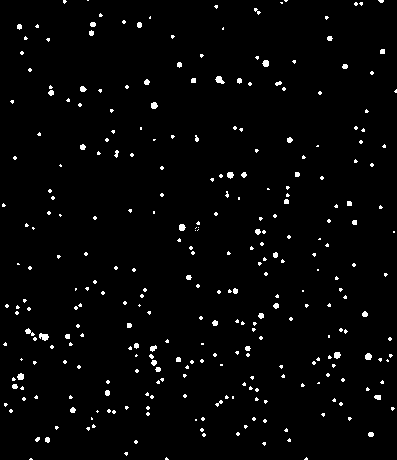 In this figure stars that are brighter in the sky are shown as bigger white 