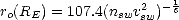 r(R  ) = 107.4(n v2 )-16
o  E          sw sw
