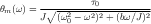 θ  (ω ) =-∘--------τ0---------
 m      J  (ω20 - ω2)2 + (bω∕J )2
