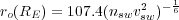 r(R  ) = 107.4(n v2 )- 16
o  E          sw sw
