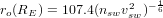                       1
ro(RE ) = 107.4(nswv2sw)- 6
