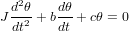   d2θ-   dθ
J dt2 + bdt +cθ = 0
