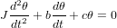   d2θ-   dθ
J dt2 + bdt +cθ = 0
