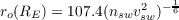 r(R  ) = 107.4(n v2 )- 16
 o  E         sw sw
