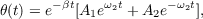 θ(t) = e-βt[A1eω2t + A2e-ω2t],
