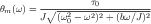 θ  (ω ) =-∘--------τ0---------
 m      J  (ω20 - ω2)2 + (bω∕J )2

